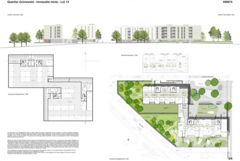 2 Gebäudekomplexe im Quartier Grünewald