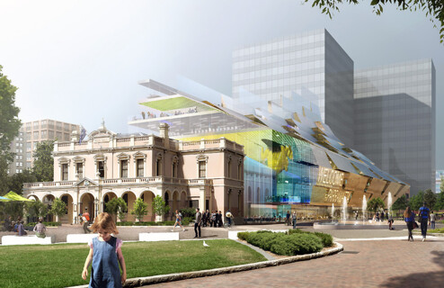 construction of the Parramatta Square’s Landmark civic and community building