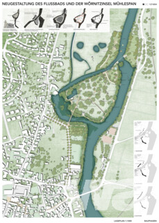 Neugestaltung des Flussfreibads und der Wörnitzinsel Mühlespan