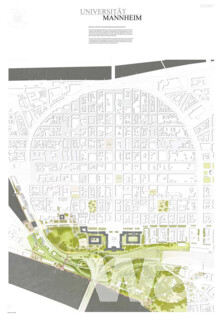 Bauliche Entwicklung der Universität Mannheim und des Friedrichsparks
