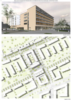 Neubau zweier nutzungsgemischter Gebäudekomplexe sowie städtebauliche Ideen für einen Quartiersplatz