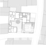 Grundriss 2. OG: 1 Synagoge, Frauenempore, 2 Schulungsraum, 3 Wohnung 4 Gästezimmer