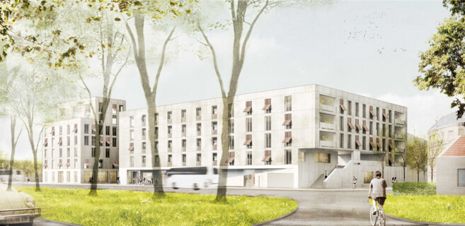 Entwicklung eines Wohn- und Geschäftsgebäudes im Stadtteilzentrum Büchenbach-Nord