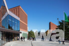 From the new square, the Undergraduate Centre (the old main building by Alvar Aalto) in the background