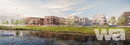 Fischer- und Lotsenhof öffnen sich zum Hafenbecken und bilden durch ihre unterschiedliche Gestaltung jeweils eine eigenständige Identität aus. Visualisierung Blick von Nordmole: HPP Architekten, moka studio Hamburg