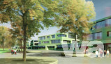 Perspektive Schulhof mit Blick zur Schule