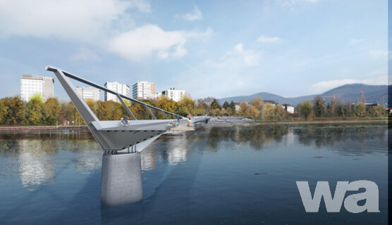 Neubau einer Rad- und Fußgängerbrücke über den Neckar vom nördlichen Neckarufer über den Gneisenauplatz bis neue Gneisenaubrücke westlich des Hbf