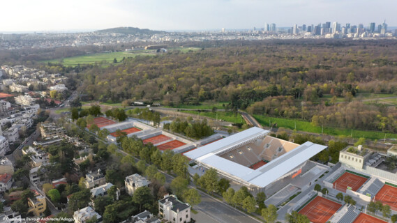 New Retractable Roof on Suzanne Lenglen Tennis Court