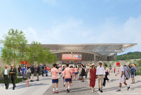 New Retractable Roof on Suzanne Lenglen Tennis Court