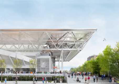 New Retractable Roof on Suzanne Lenglen Tennis Court