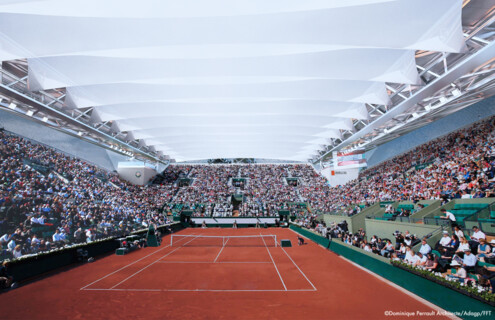 New Retractable Roof on Suzanne Lenglen Tennis Court