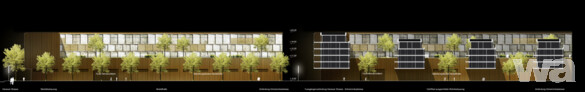 Variante 1 – Ansicht Süd (freistehende Fassade); Variante 2 – Ansicht Süd (stirnseitig anschliessende Wohnbebauung)