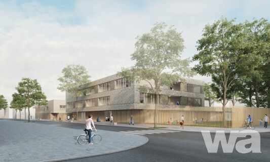 Neubau der Außenstelle des Gymnasiums „Wilhelm-Raabe-Schule“ mit einer 3-Feld-Sporthalle und einer Kindertagesstätte