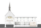 Schnitt-Ansicht Kirche und Kleinkunstbühne