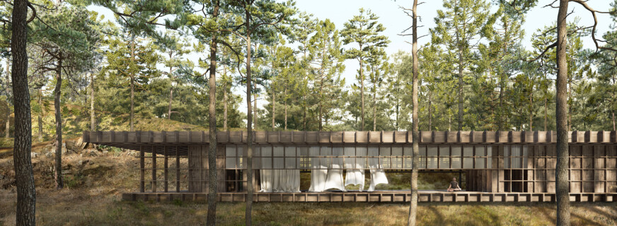 Yoga House on a Cliff