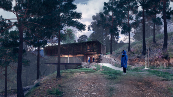 Yoga House on a Cliff