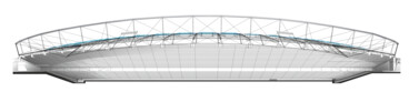 Schnittansicht von Osten – Tribüne