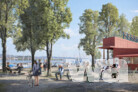  Visualisierung Hafenpromenade Enge Siegerprojekt PORTO STRETTO – Ansicht Kiosk (Visualisierung: Nightnurse Images, Zürich)