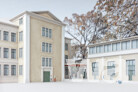  Visualisierung Schulanlage Mühlebach Siegerprojekt LICHTUNG – Blick auf den Schulhof (Visualisierung: Adrian Streich Architekten AG, Zürich)
