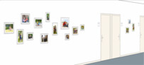 Wandgestaltung „500 unscharfe Fotos/Archiv glücklicher Momente“ von Jens Reinert, 2021, Entwurf für den „Kunst am Bau“-Wettbewerb im Rahmen des Projekts „Neubau des Bundespolizeipräsidiums Potsdam“ (©Jens Reinert).