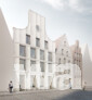 Räumliche Darstellung der Straßenabwicklung der drei Gebäude | © Kim · Nalleweg Architekten, Berlin