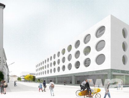 Neubau des Forums der Ludwig-Maximilians-Universität München auf dem Entwicklungscampus Königinstraße