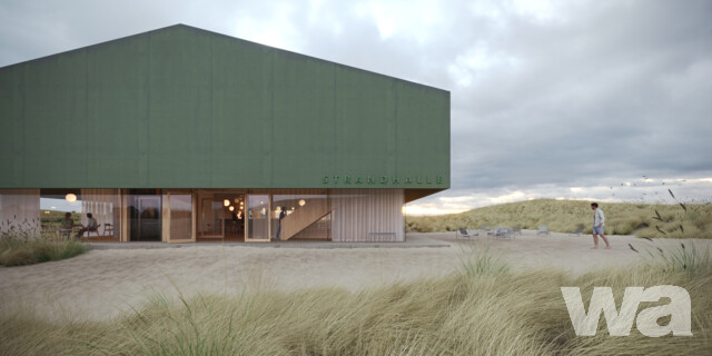 Strandhalle und Wohnunterkunft auf Spiekeroog