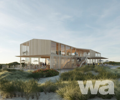 Strandhalle und Wohnunterkunft auf Spiekeroog