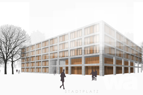 Neubau des Rathauses Waldkraiburg mit Neugestaltung des Rathausumfelds