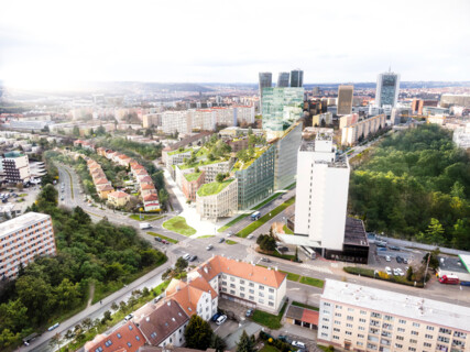 New mixed-use landmark in the neighborhood of Olbrachtova in Prague