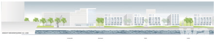 1. Preis APB Architekten, Hamburg Wilkens · Grossmann-Hensel · Schneider, Ansicht Nord - Baakenhafen 1