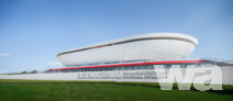 SAIC Motor Pudong Arena: Weiß schimmernde Metallfassade | ©  HPP Architekten / Foto: Terrence Zhang