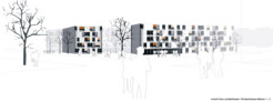 2. Preis Hausmann Architekten, Aachen, Ansicht Ecke Landteilstrasse/Windeckstrasse Mafinex