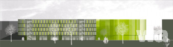 2. Preis Architektengemeinschaft Zimmermann, Dresden, Ansicht von Osten