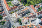 Geschäftshaus mit Hotel und Appartements am Pasinger Marienplatz  - Luftaufnahme August 2021 | © wa wettbewerbe aktuell