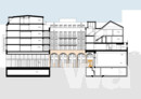 Wohnbau/Cantatesalle - Schnitt | © Landes & Partner Architekten