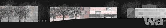 1. Preis/1st Prize  Grüntuch · Ernst Planungsges. mbH, Berlin · Ing.-Büro für Haustechnik KEM GmbH, Berlin, Ansicht West
