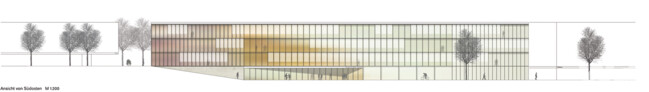 2. Preis/2nd Prize  Birk und Heilmeyer Architekten, Stuttgart · Brüssau Bauphysik GmbH, Fellbach, Ansicht von Südosten