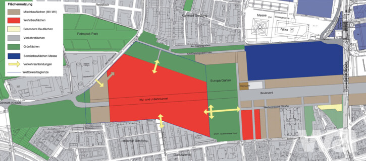 Wohnquartier im Europa Viertel West | © Übersichtsplan Wettbewerbsgebiet