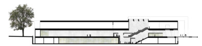 2. Preis: Architekten HKR, Köln | Längsschnitt M. 1:1.000