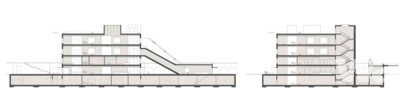 Längs- und Querschnitt | © Caruso St John Architects, London
