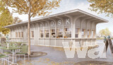 Visualisierung Kiosk Stadthausanlage Siegerprojekt IL SOLITO – Blick auf den neuen Kiosk auf der Stadthausanlage (Visualisierung: Schmid Ziörjen Architektenkollektiv, Zürich)