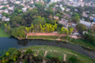 Urban River Spaces, Jhenaidah (Bangladesh) | Aerial view of the large public ghat along the Nabaganga river in the city of Jhenaidah. | © Aga Khan Trust for Culture / Asif Salman (photographer)