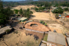 Community Spaces in Rohingya Refugee Response, Cox’s Bazar (Bangladesh) | Aerial view of the Safe Space for Women and Girls in Camp 25. The activity areas and rooms are organised around an open courtyard, connecting them into one larger space. | © Aga Khan Trust for Culture / Asif Salman (photographer)