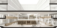 Schnittperspektive Bibliothek | © harris + kurrle architekten