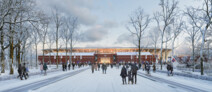 Gewinner | zur Bearbeitung ausgewählt: Zaha Hadid Architects (Lead) · SWECO Danmark (Local and Engineering) · TREDJE NATUR APS (Landscape and Local) | Visualisierung: © Negativ