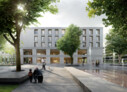 Urbane Plaza vor dem Haupteingang des Klinikums. Bild: © ATP architekten ingenieure | Baumschlager Eberle Architekten