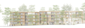3. Preis  H2M Architekten + Stadtplaner GmbH, Kulmbach · DE BUHR LA Landschaftsarchitektur, Sommerhausen | Ansicht West