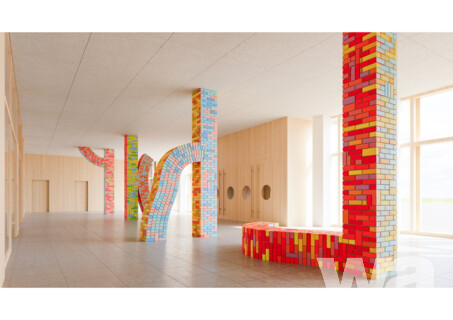 Kunst am Bau Neubau Grundschule mit Sporthalle und Freianlagen im Rahmen der Berliner Schulbau Offensive