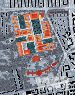 Campus Westend der Johann-Wolfgang Goethe-Universität | © 3. Preis Architekten pmp - Lageplan mit Einfamilienhaussiedlung